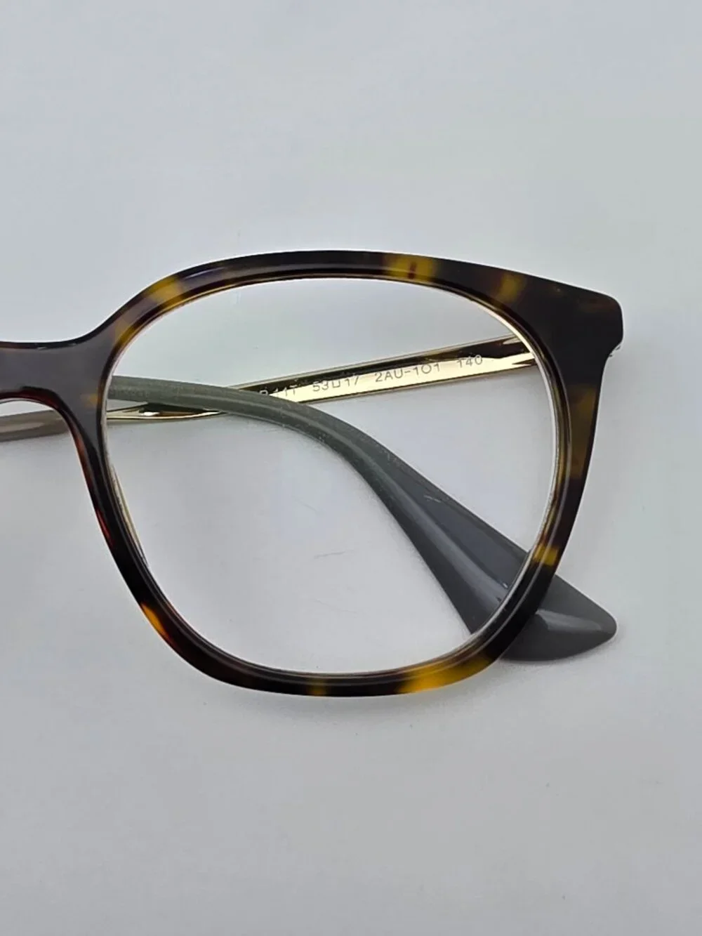 Prada VPR 11T 2AU-1O1 Havana Gold Cat Eye Eyeglasses Frame Italy 53-17-140